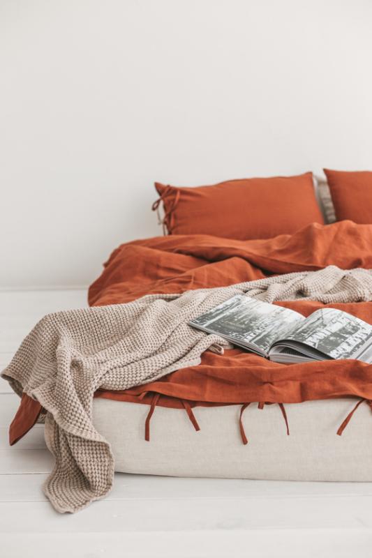 Burnt orange waffle blanket hot sale