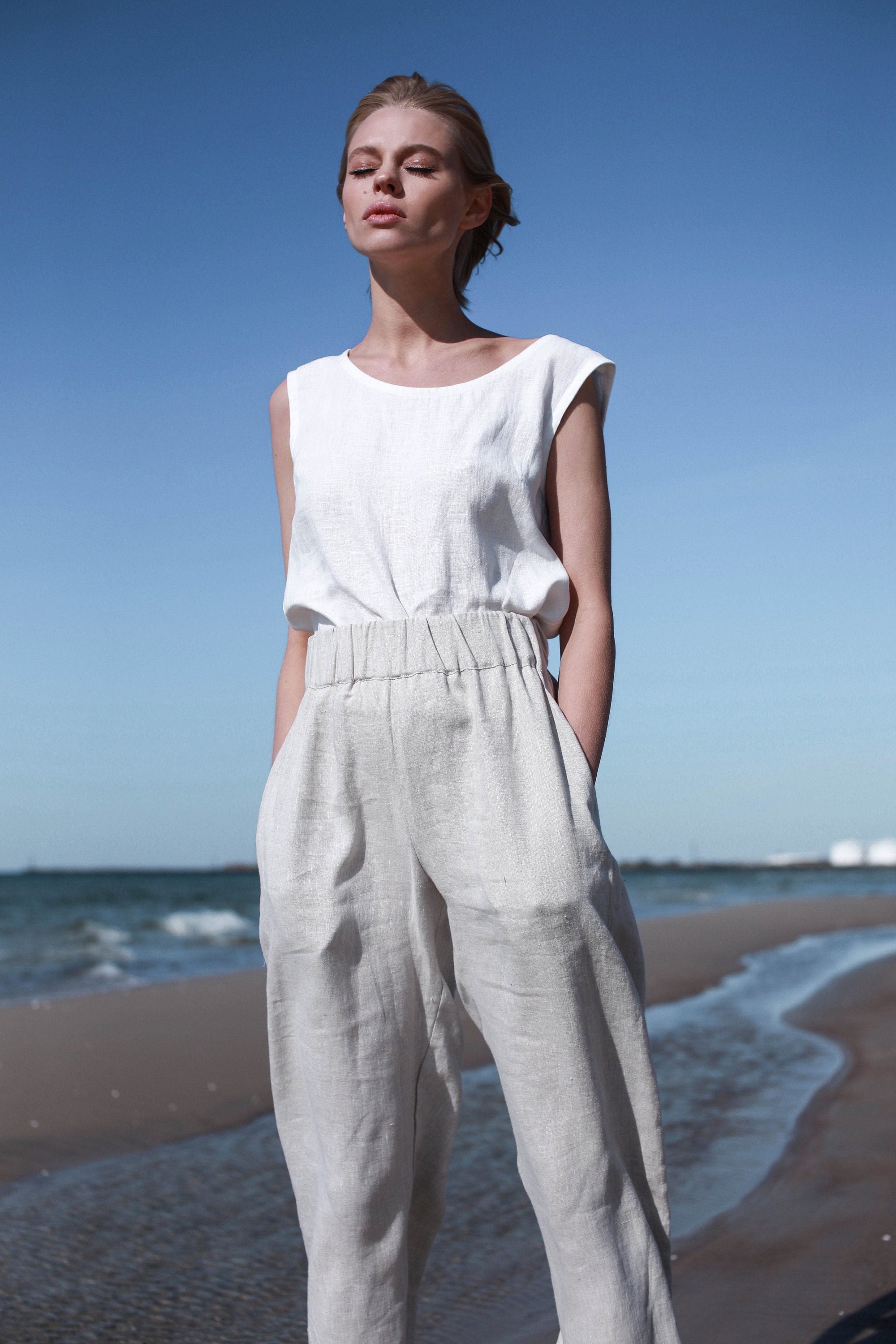 Tailored Culotte Pants Sand