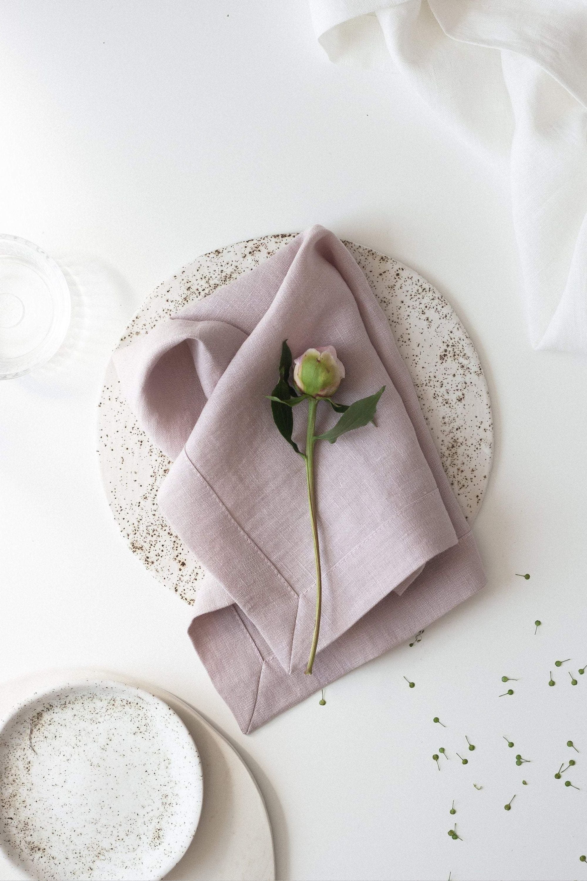 Pastel Pink Linen Napkins Set Of 2 Mitered Corners – Sand Snow Linen