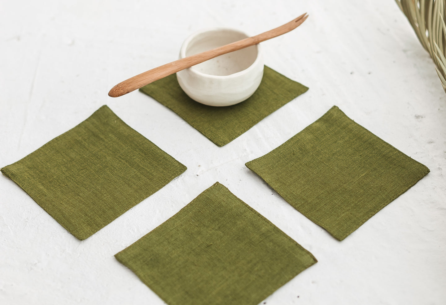 100% pure linen coasters