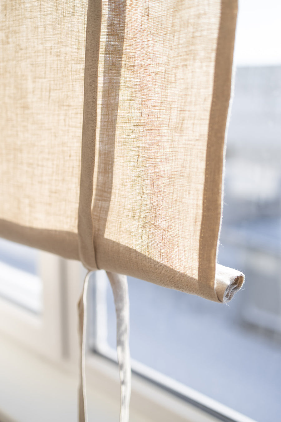 linen roll up curtain