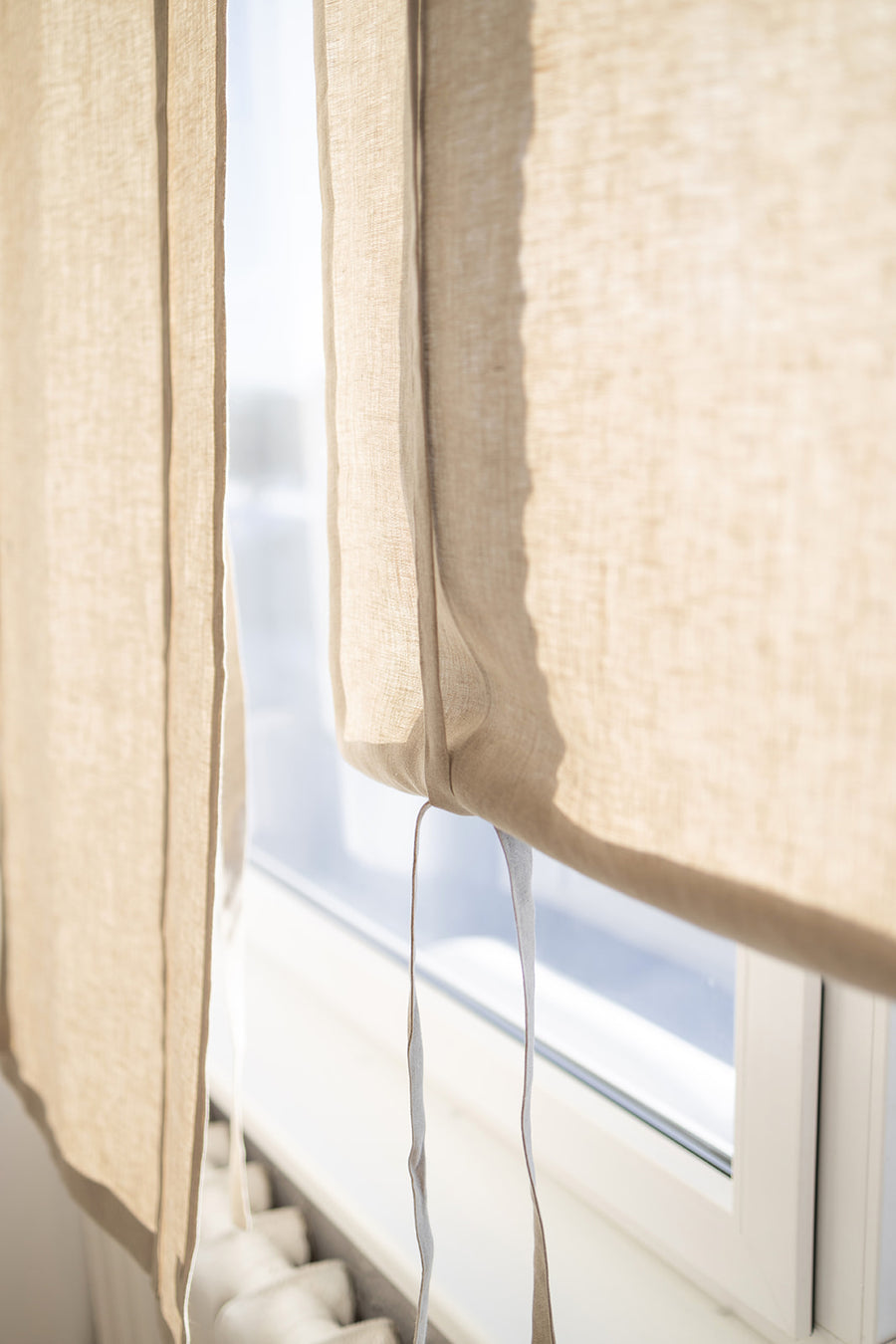 linen roll up curtain