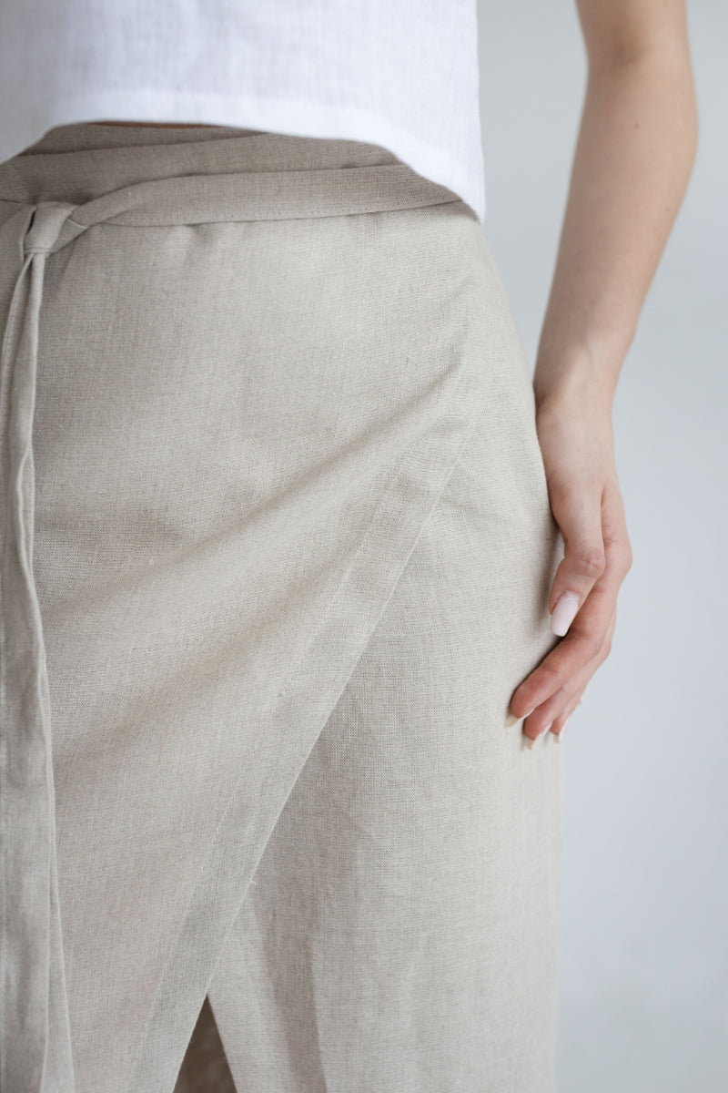 linen wrap skirt