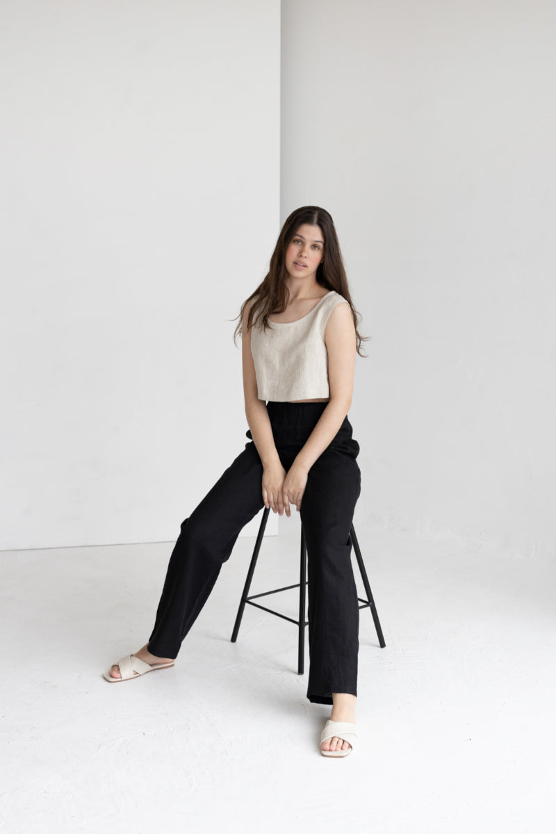 wide leg linen pants