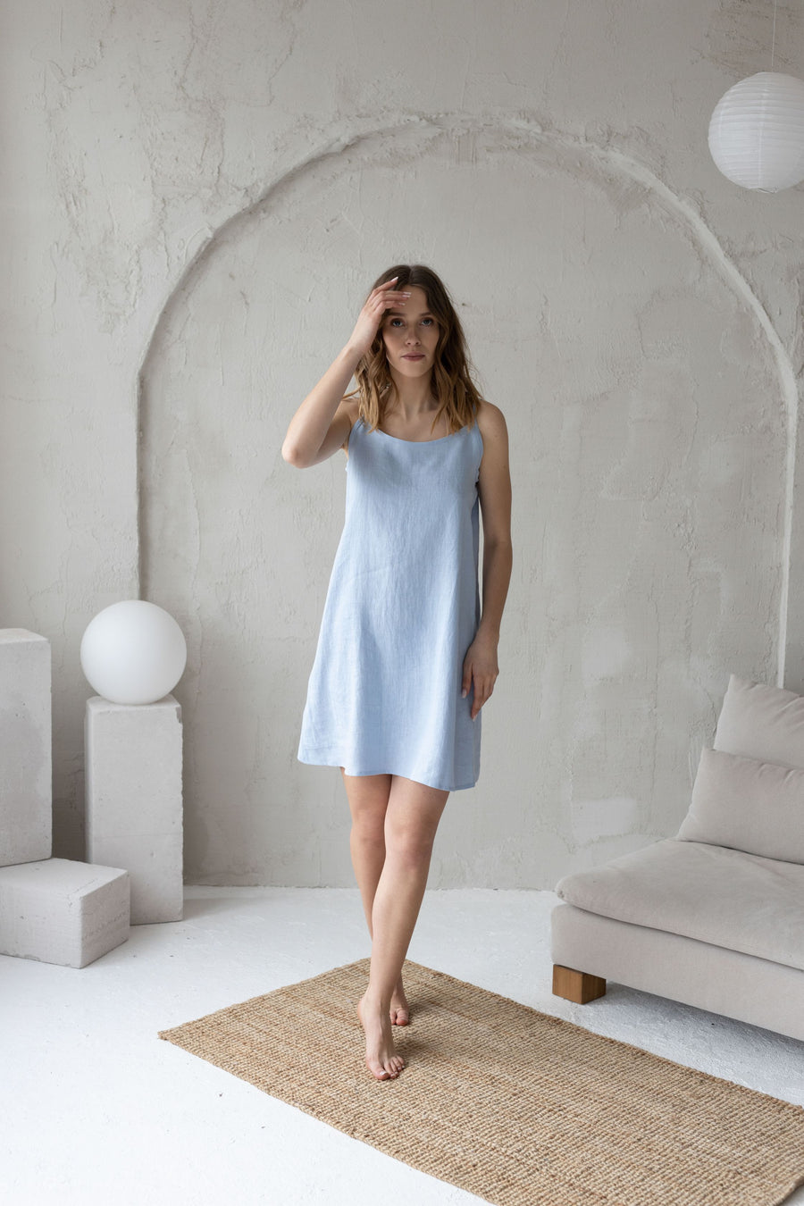 Black linen nightdress