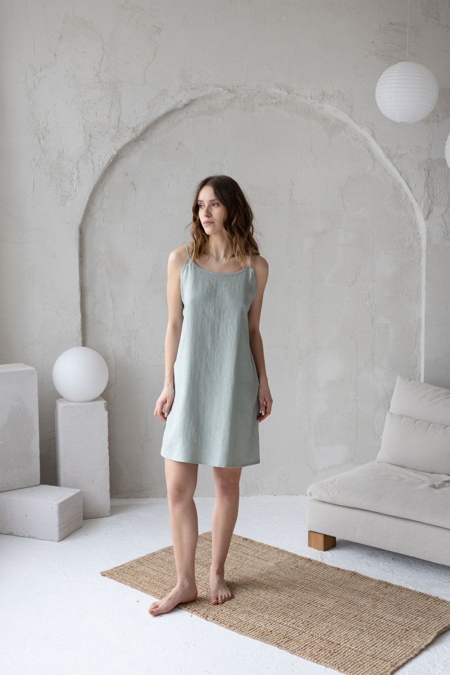 Black linen nightdress