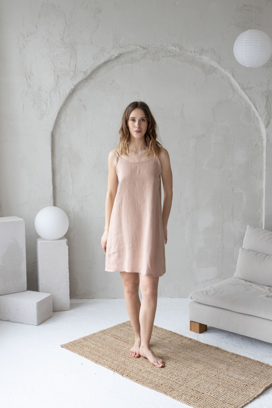 Black linen nightdress