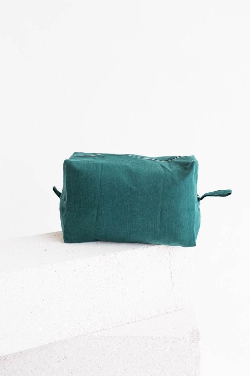 linen makeup bag