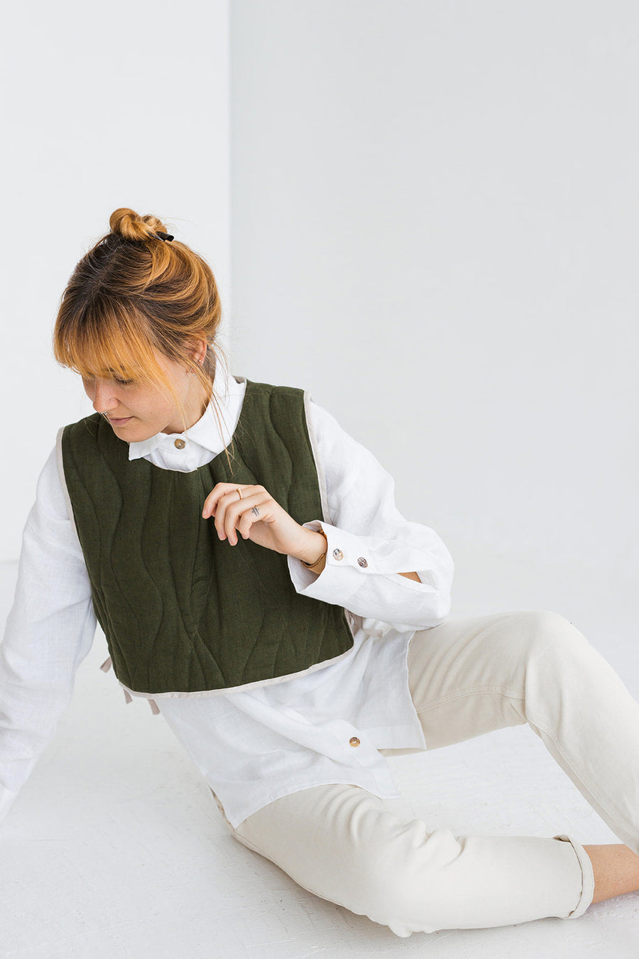 quilted linen vest