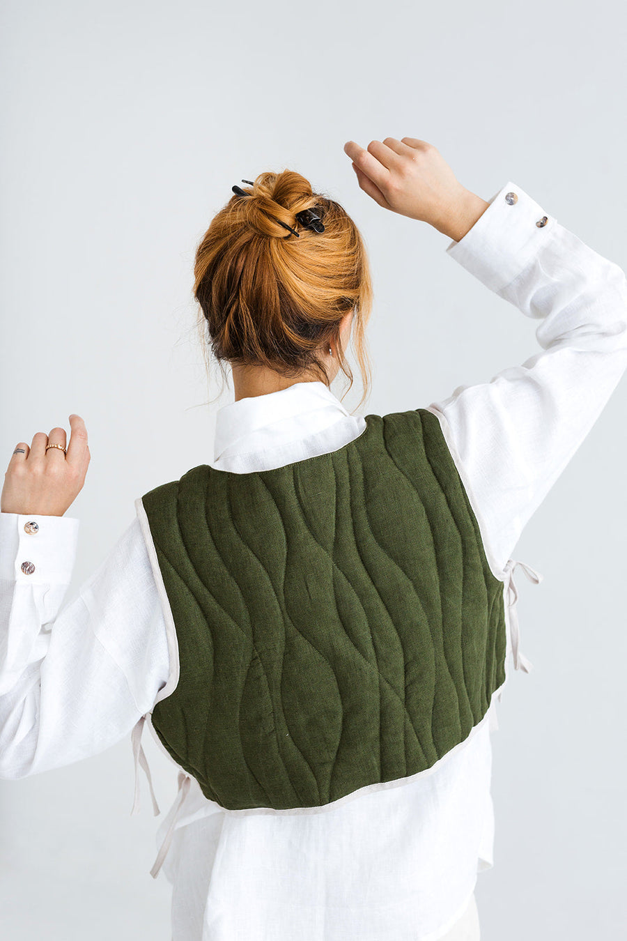 quilted linen vest