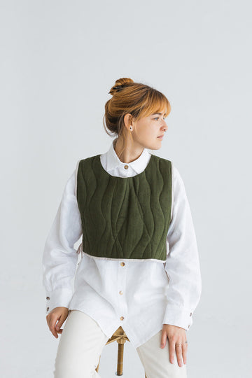 quilted linen vest