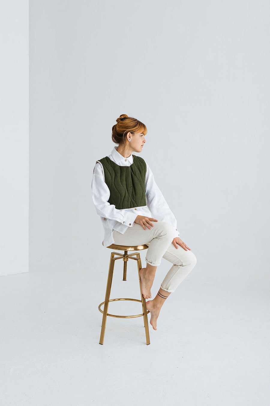 quilted linen vest