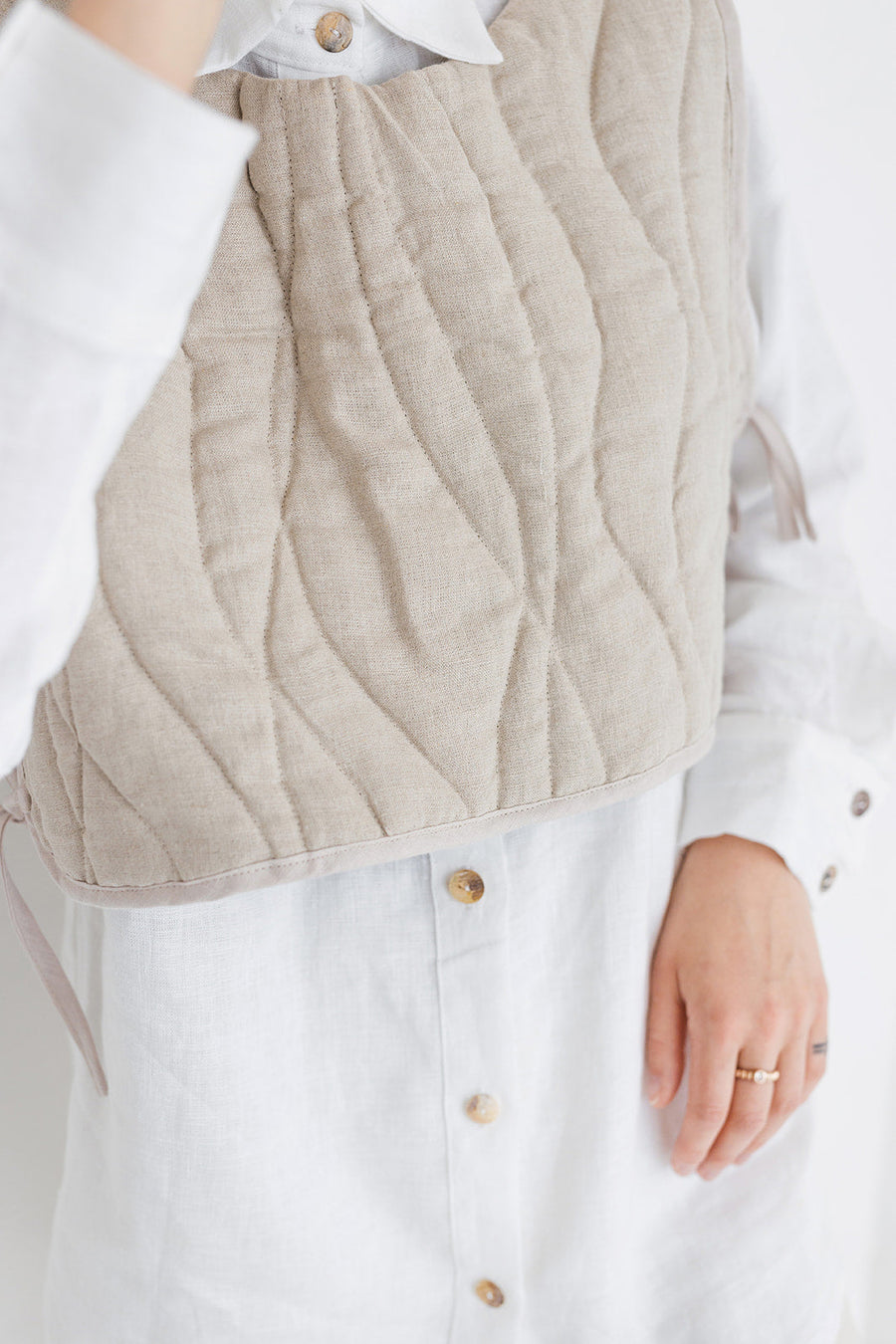 quilted linen vest