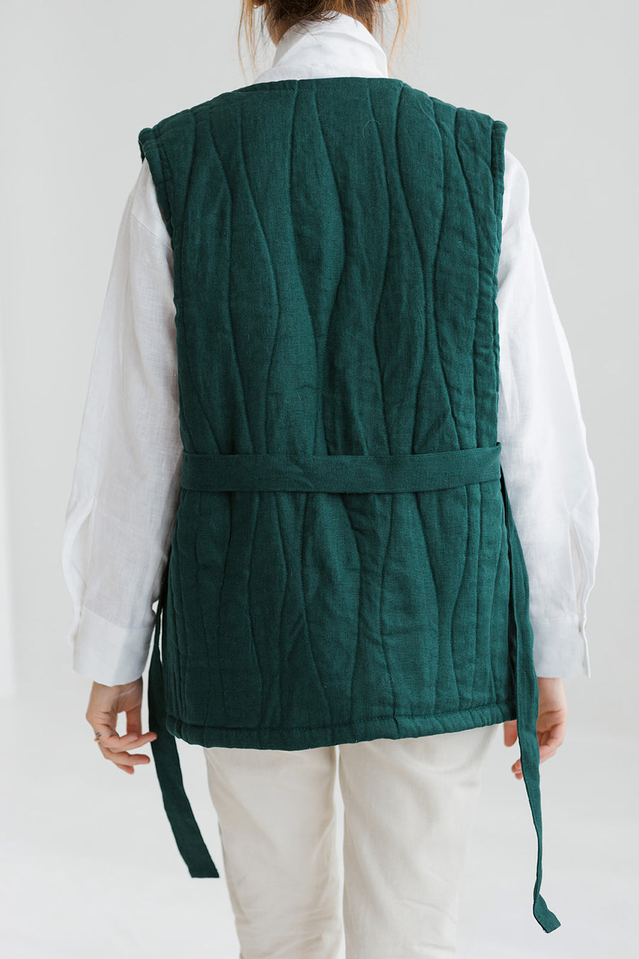 quilted linen vest