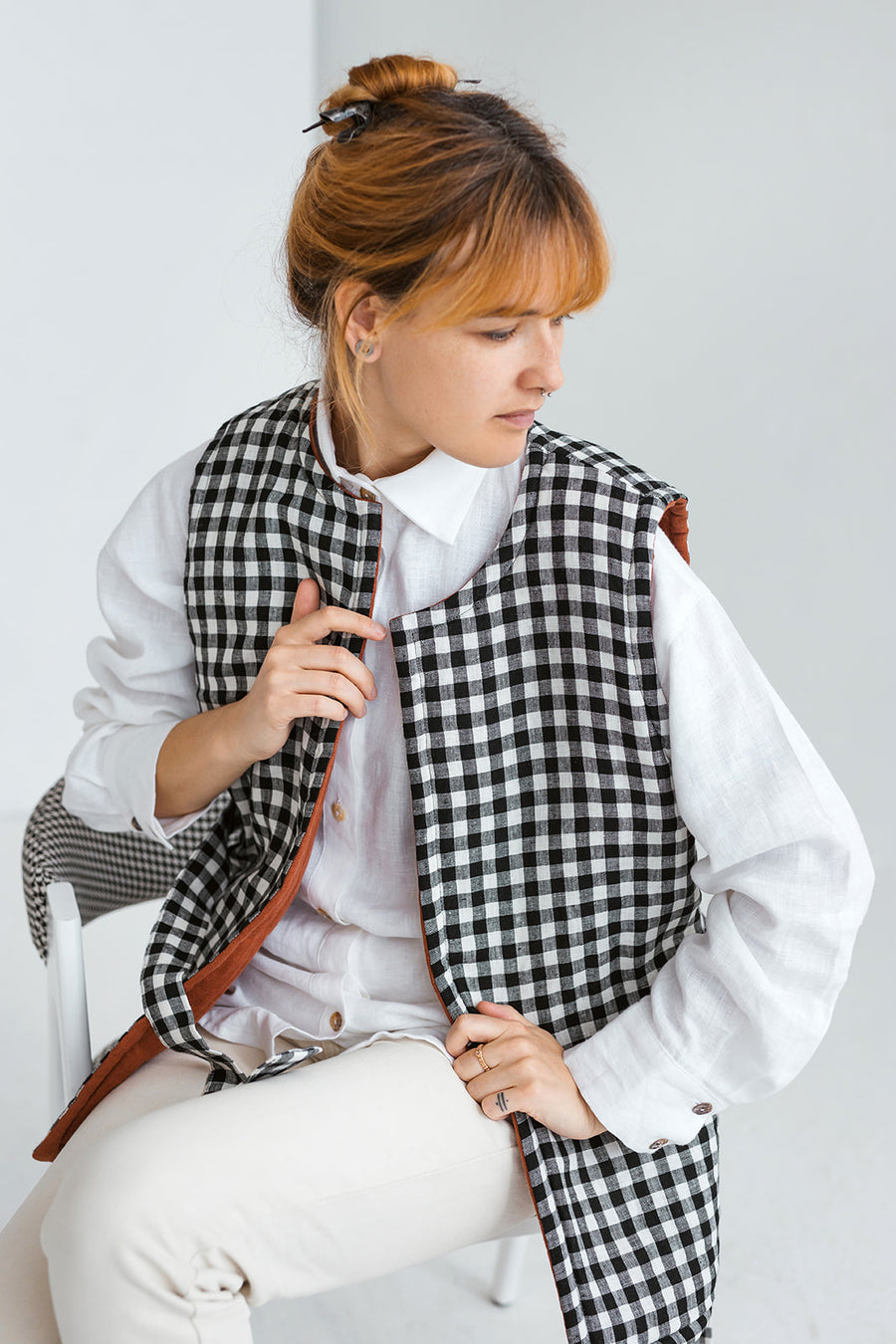 quilted linen vest