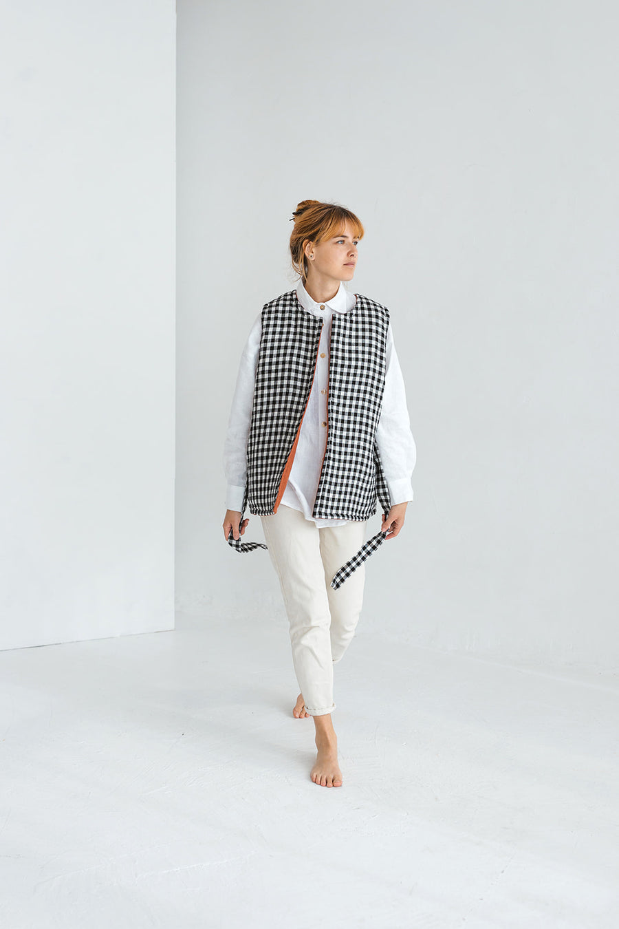 quilted linen vest