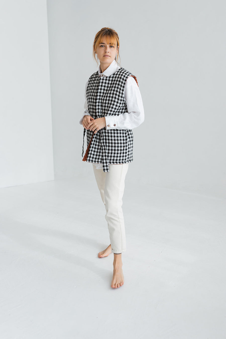 quilted linen vest