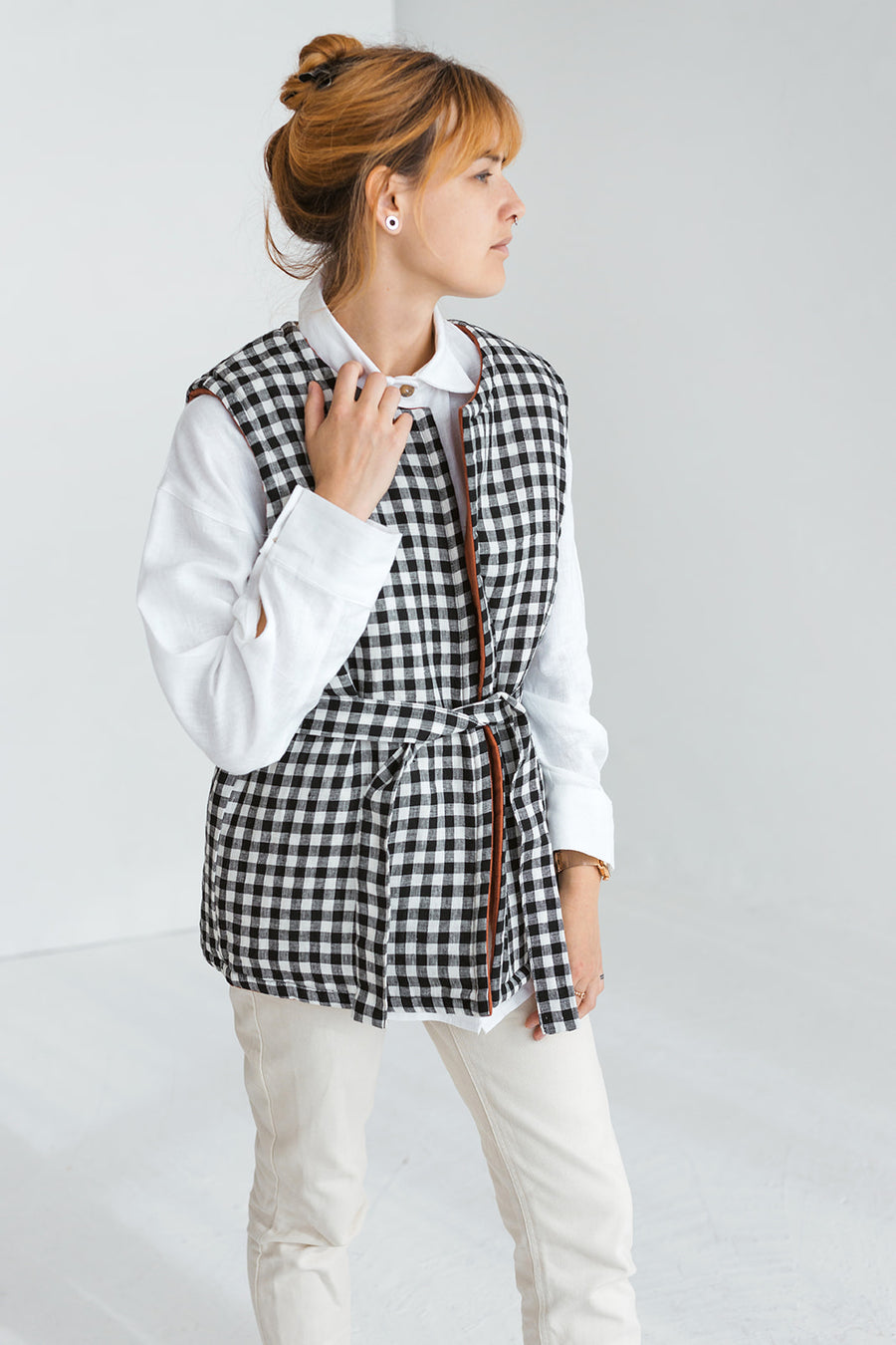 quilted linen vest