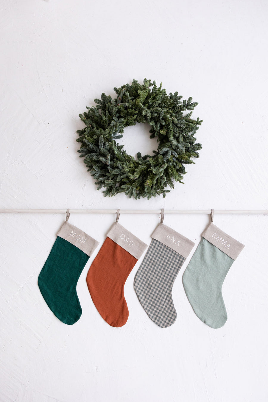 Personalized Linen Christmas stocking