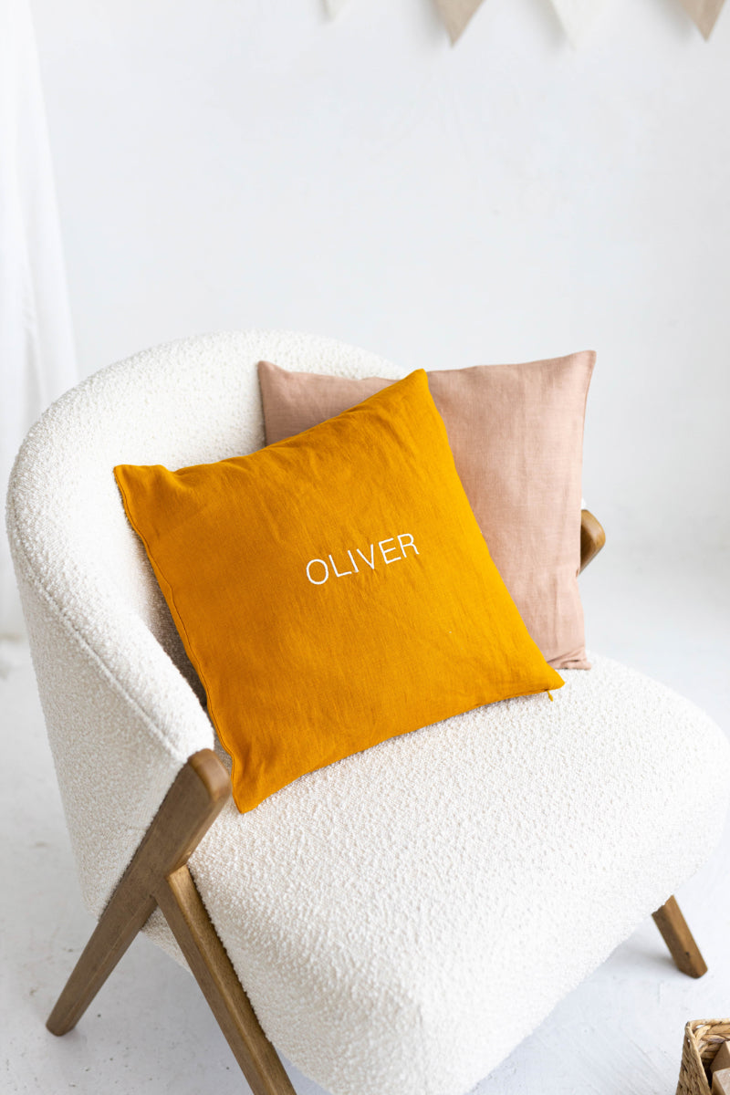 personalized linen pillow case