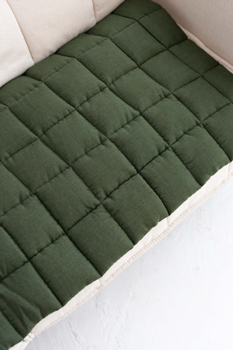quilted linen seat cover