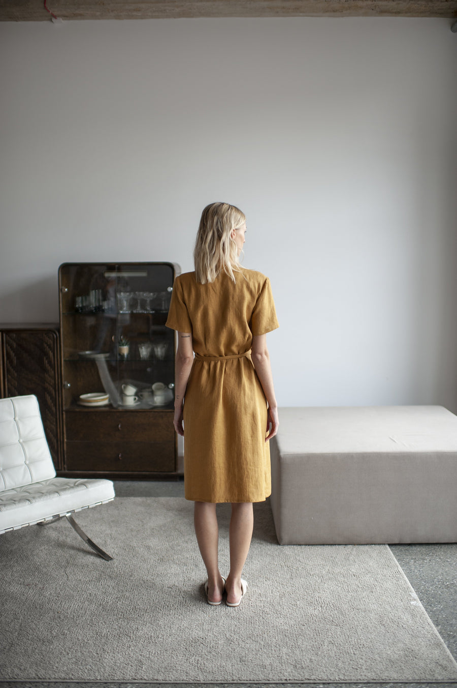 linen wrap dress