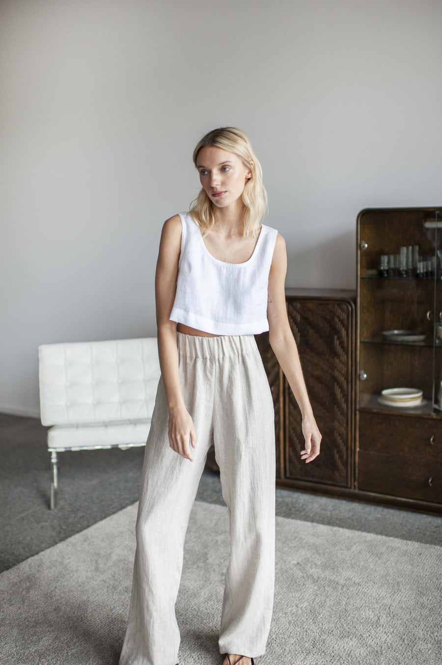 linen crop top