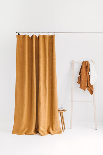 Waterproof Amber Linen Shower Curtain 140cm / 55'' width