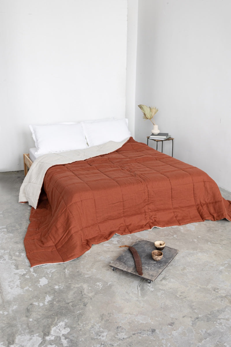 quilted linen comforter