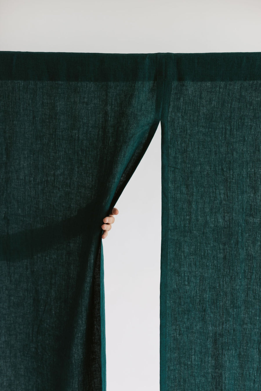 Emerald Linen Japanese Noren Curtain
