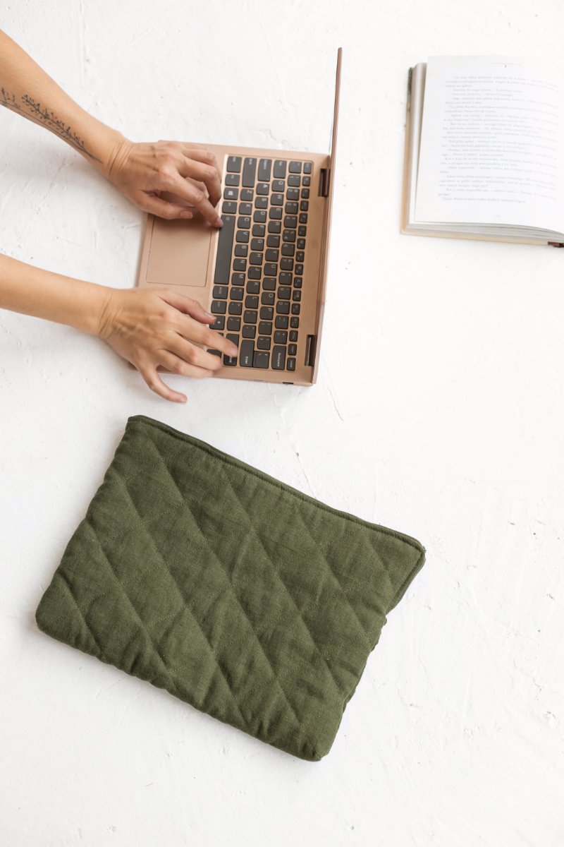 linen laptop case