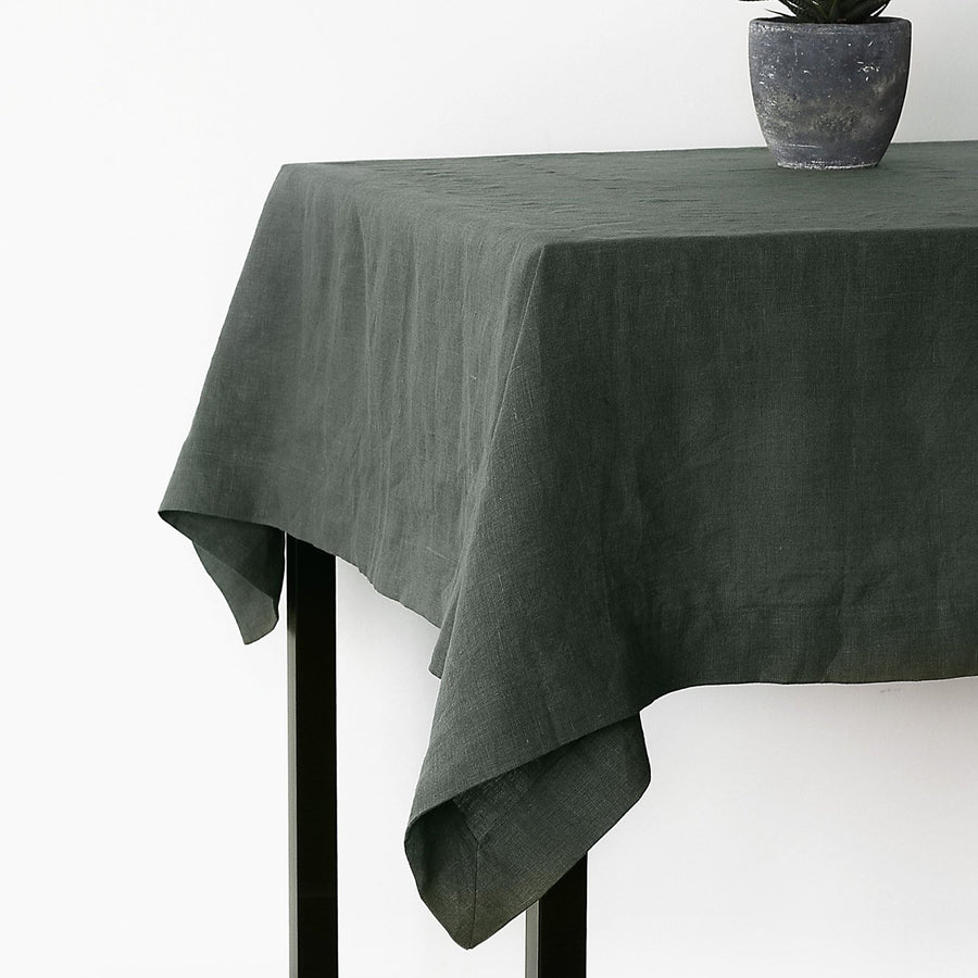 Coal Grey Linen Tablecloth