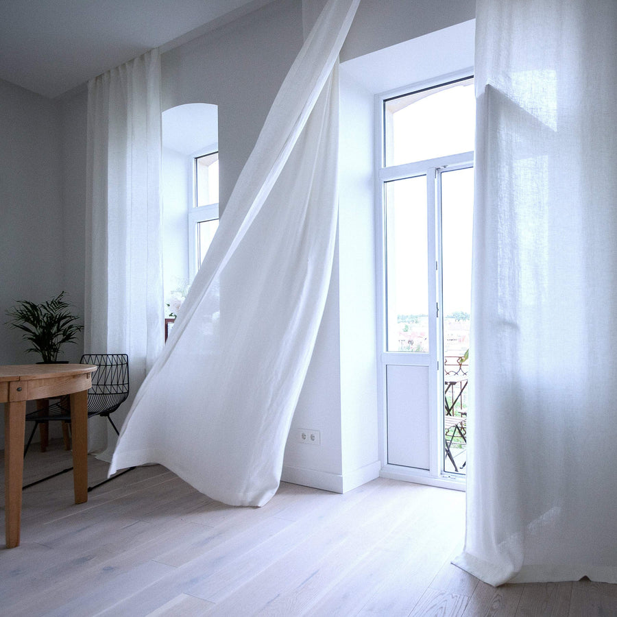 White Linen Curtain