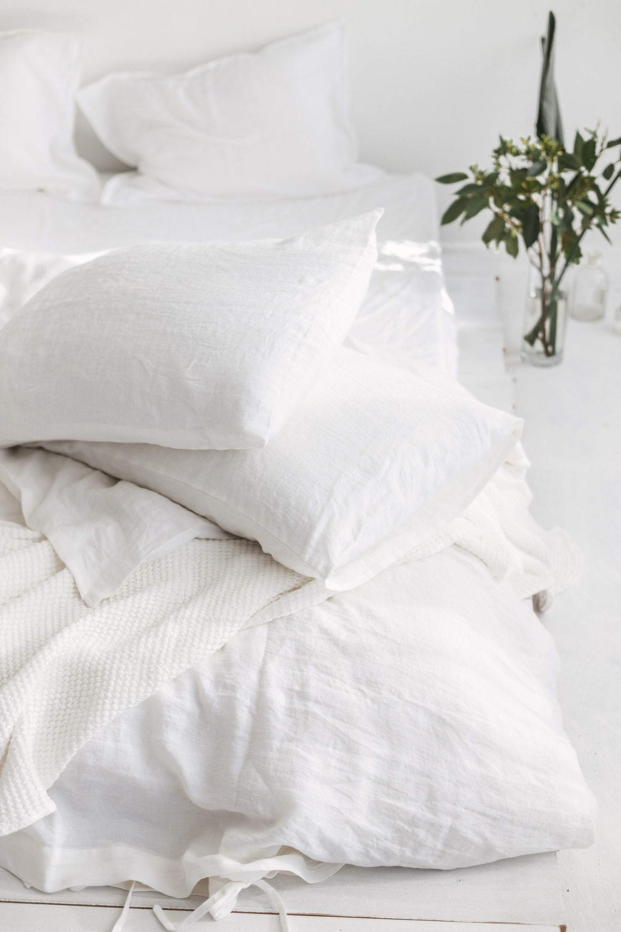 White Linen Pillow Case