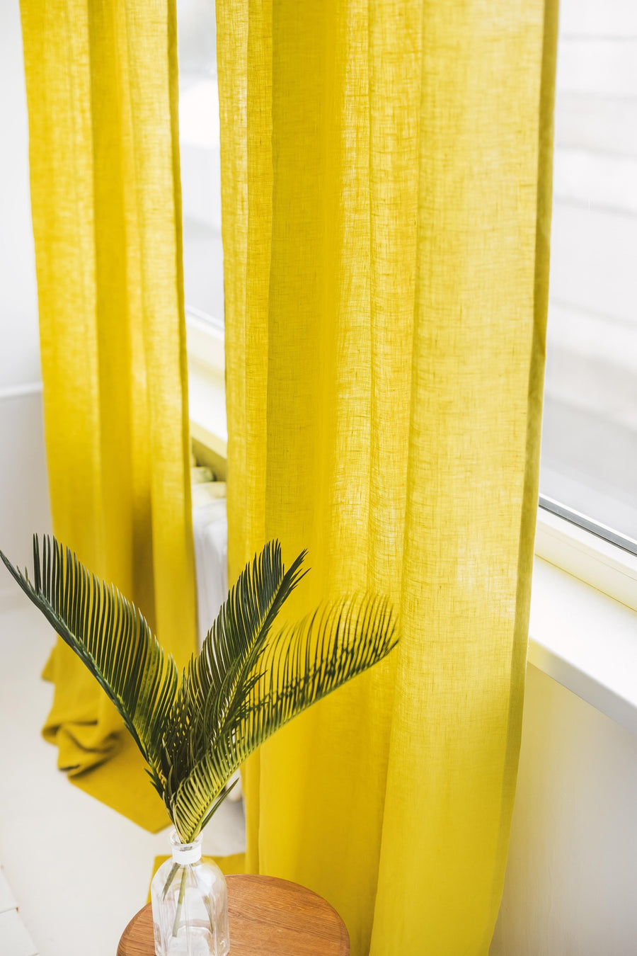 Chartreuse Yellow Linen Curtain