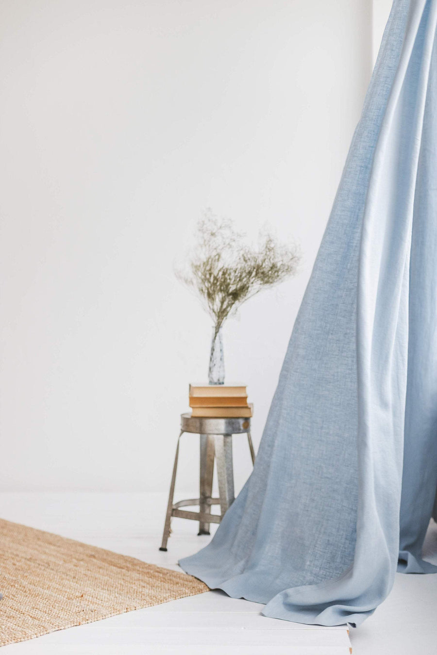 Dark Teal Linen Curtain