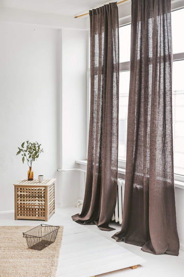 Walnut Brown Linen Curtain