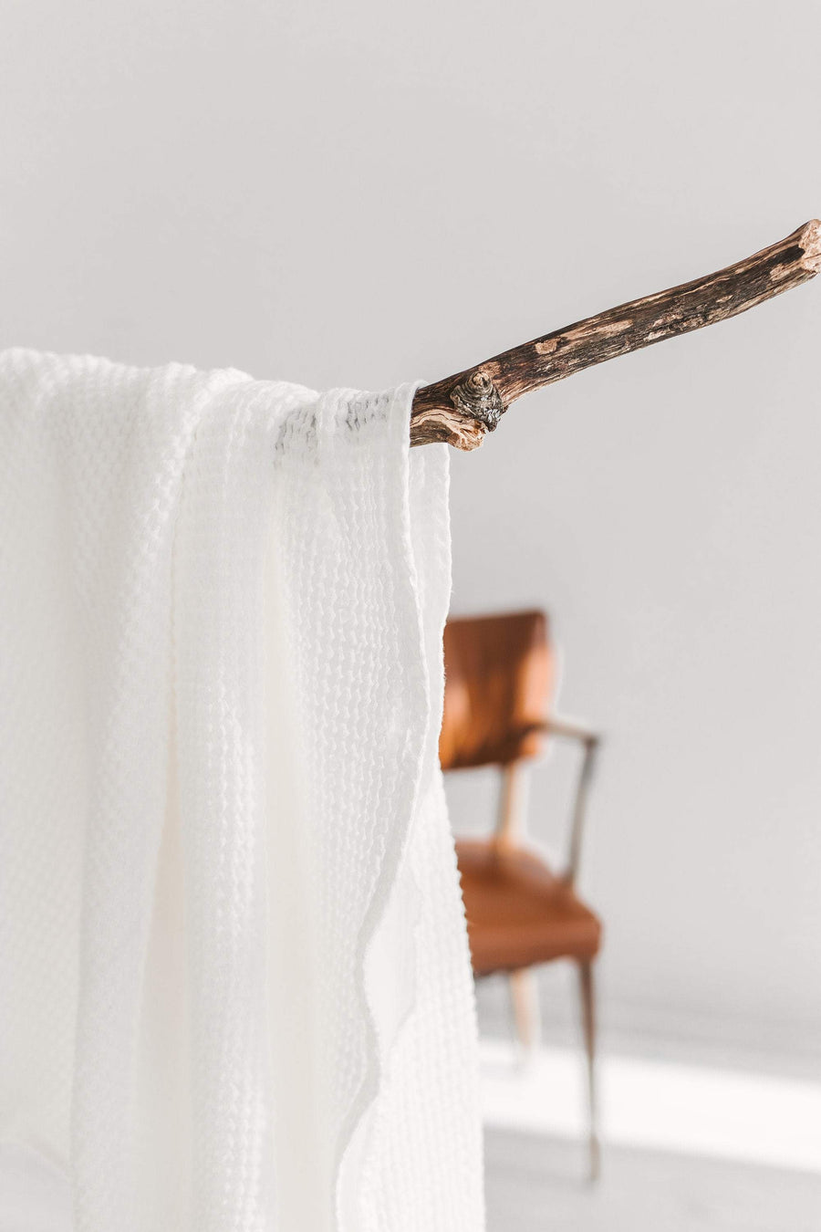 Beige Linen Waffle Bath Towel