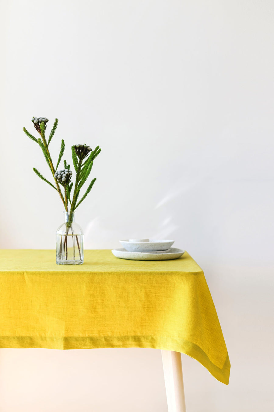 Ice Blue Linen Tablecloth