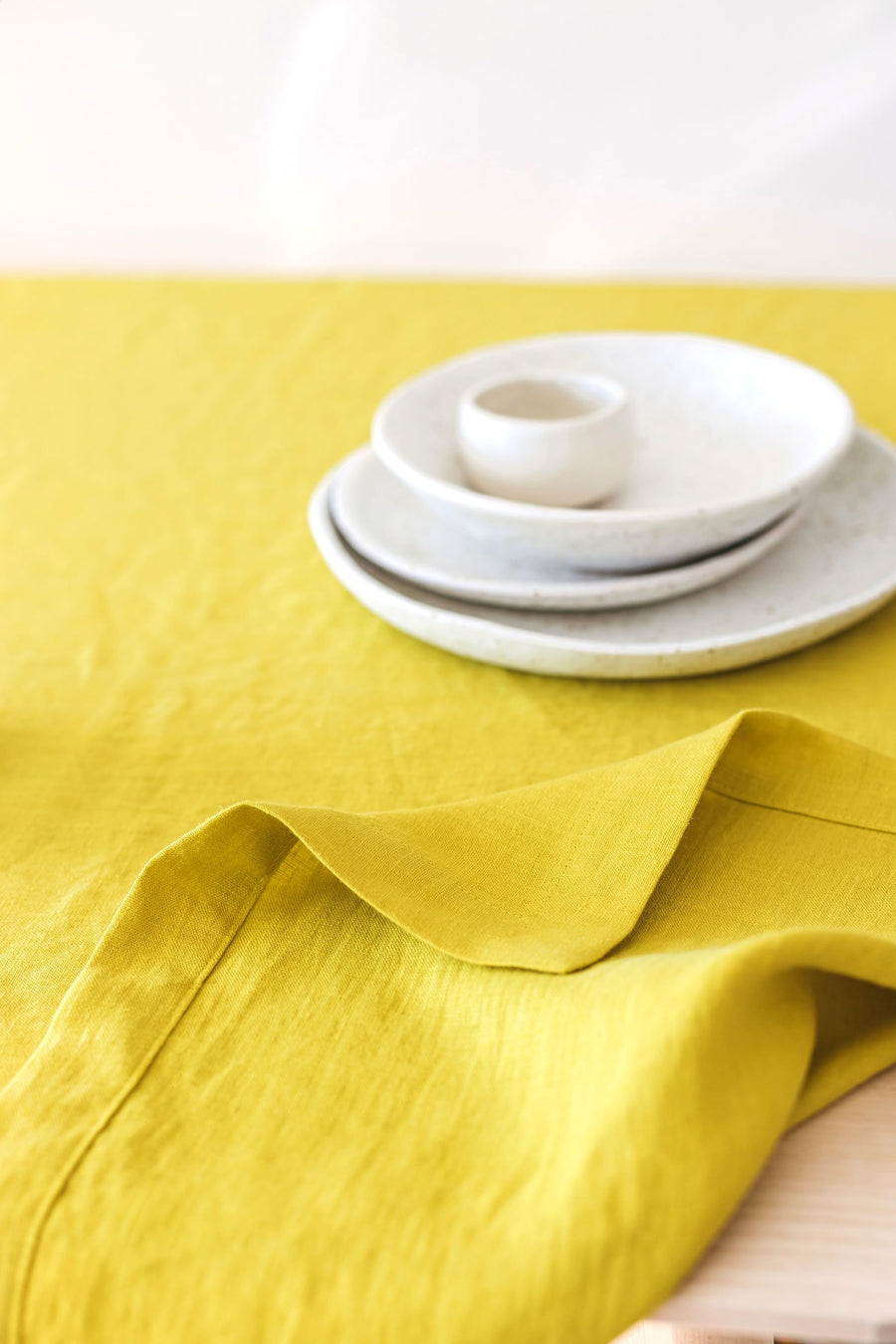 Chartreuse Linen Tablecloth