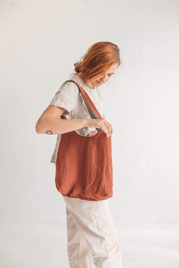 Rusty Reversible Linen Tote Bag