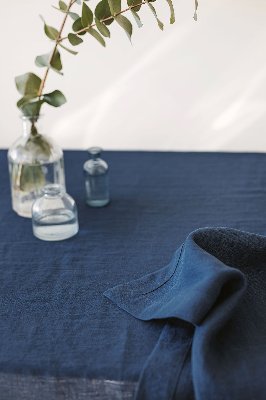 Steel Blue Linen Tablecloth