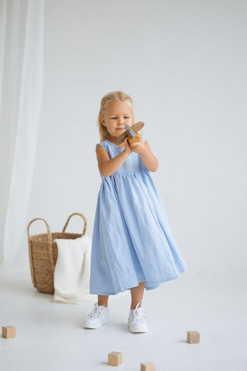 Little girl linen dresses hotsell