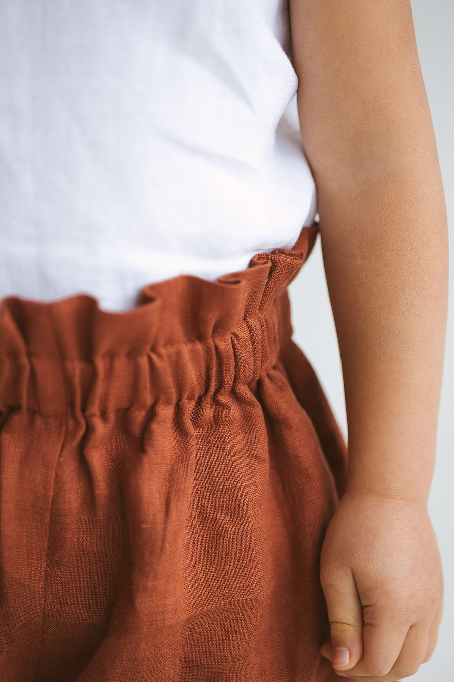 Rusty Linen Girls Shorts